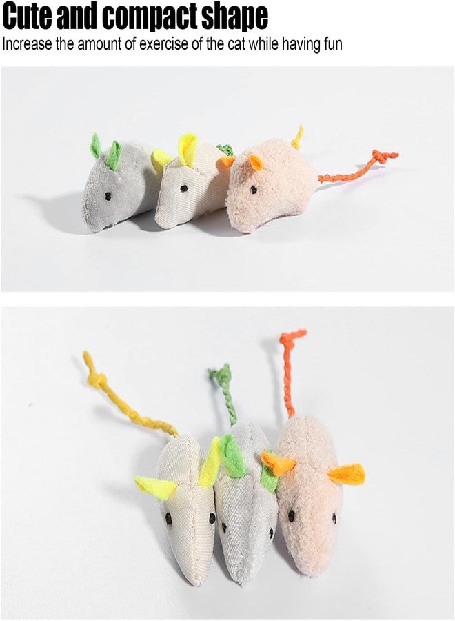 KsPups لعبة فأر للقطط من كي إس بابس، 3 قطع، لعبة فأر قطيفة محاكاة للقطط، لعبة صيد للقطط، لعبة تنظيف أسنان للقطط، لعبة تصدر صوتاً، لعبة مضغ وتمرين للقطط المنزلية والقطط الصغيرة - Image 2